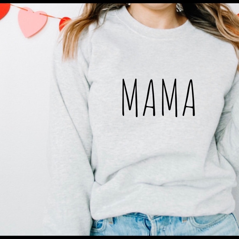 Mama Crew Neck Long Sleeve Sweatshirt